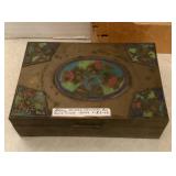 Brass box with thistle pattern Brass box with thistle pattern