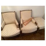 Pair of Cochran arm chairs and footstool Pair of Cochran arm chairs and footstool