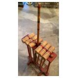 Croquet mallets and stand (no balls) Croquet mallets and stand (no balls)