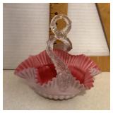 Twisted handle glass basket Twisted handle glass basket