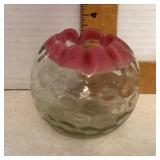 Thumbprint art glass rose bowl Thumbprint art glass rose bowl