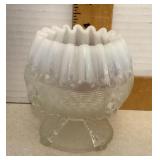 Opalescent glass rose bowl Opalescent glass rose bowl