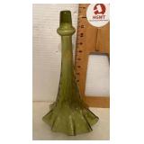 Green art glass epergne vase Green art glass epergne vase