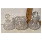 Cut crystal dresser set Cut crystal dresser set