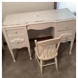 44' White desk, white child's chair 44' White desk, white child's chair