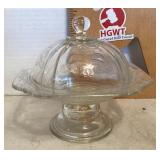 Depression glass covered butter dish Depression glass covered butter dish