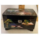 Black lacquer Japanese jewelry box Black lacquer Japanese jewelry box