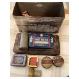 Tin with first aid tins Tin with first aid tins