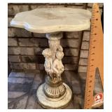 Marble top pedestal end table Marble top pedestal end table