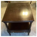 Trent end table with burled trim Trent end table with burled trim