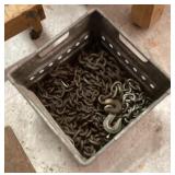 Metal milk crate full of chain Metal milk crate full of chain