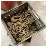 Metal milk crate full of heavy duty chain Metal milk crate full of heavy duty chain