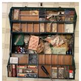 Metal Walton tackle box with contents Metal Walton tackle box with contents