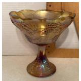 Carnival glass compote Carnival glass compote