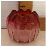 Cranberry glass rose bowl Cranberry glass rose bowl