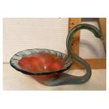 Art glass swan bowl Art glass swan bowl