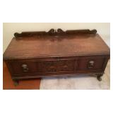 Vintage ornate cedar chest with key Vintage ornate cedar chest with key