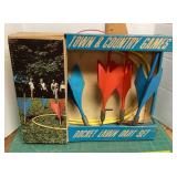 Rocket lawn darts in box