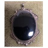 Pendant with black cabochon