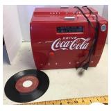 Coca-Cola Old Tyme Cooler Radio and Coca-Cola 45