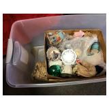 Large tote of household decor