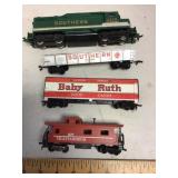 4 small gauge train cars