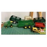 Farm trailers, tractor, grader