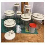 Group of Tupperware canisters