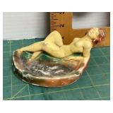 Chalkware nude girl ashtray