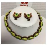 Vintage Matisse copper earring and necklace set