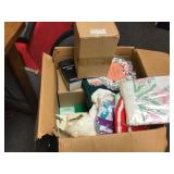 Box of Christmas items