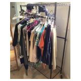 Women's clothes (mostly size S) and rolling rack Women's clothes (mostly size S) and rolling rack