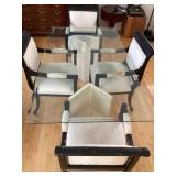 Modern glass top dining table and 4 chairs Modern glass top dining table and 4 chairs