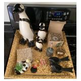Tray and smalls with penguins Tray and smalls with penguins