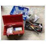Tool box with mainly household tools Tool box with mainly household tools