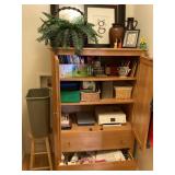 Entertainment center with contents Entertainment center with contents