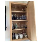 Contents of upper cabinet with glassware Contents of upper cabinet with glassware