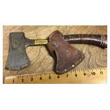 Estwing hatchet with hand tooled leather sheath
