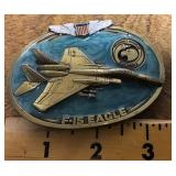 F-15 Eagle enameled belt buckle