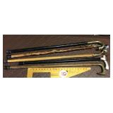 5 canes with metal handles