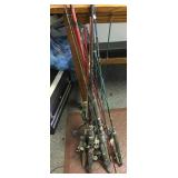 Group of fishing rods & reels