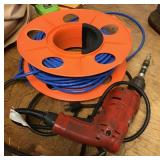 Extension cord with reel + Milwaukee drill