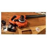 Cordless Black & Decker leaf blower + charger