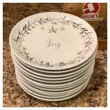 12 Fitz and Floyd "Noel Noir" Christmas plates