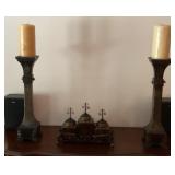 Home decor candlesticks and condiment holder