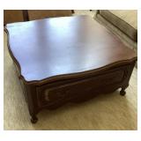 36" square coffee table with drawer