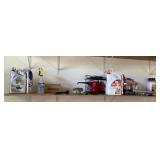 Clean up lot of garage shelves