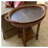 Oval tray-top side table