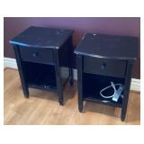 Pair of night stands painted black