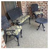 4-piece metal patio set on front porch